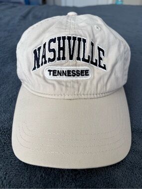 The Game Nashville Tennessee Embroidered Adjustable Baseball Cap Hat Beige